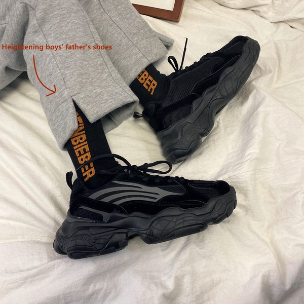 

autumn ins super fire net red daddy men's fashion machine can chic sports leisure small black shoes man