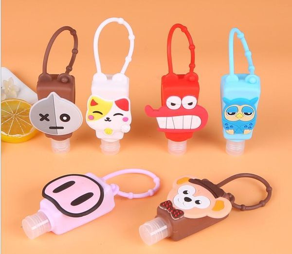 

30 ml silicone mini hand holder disposable detachable sanitizer cover travel portable safe gel keychain carrier dhe1487