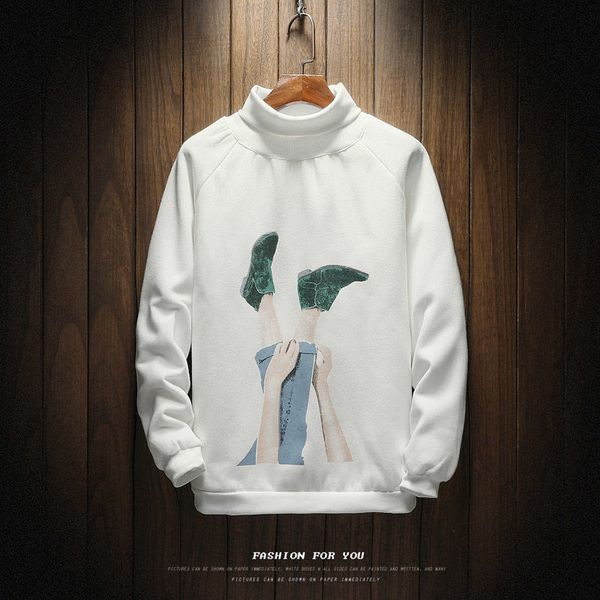 

2020 autumn and winter new handsome wild cartoon printed sweatshirt young personality fashion trend men's, Black