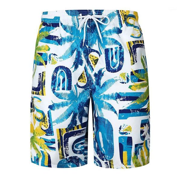 

large size loose shorts men beach hawaii summer breathable swimwear mens surffing bottom youth comfortable beachwear printed1, White;black