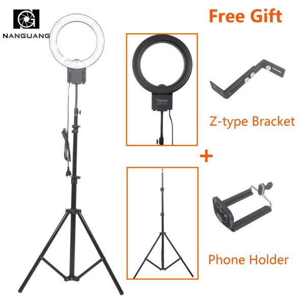 

flash heads 40w 5600k studio ring light with 200cm stand kit for pography camera phone po make up selfie