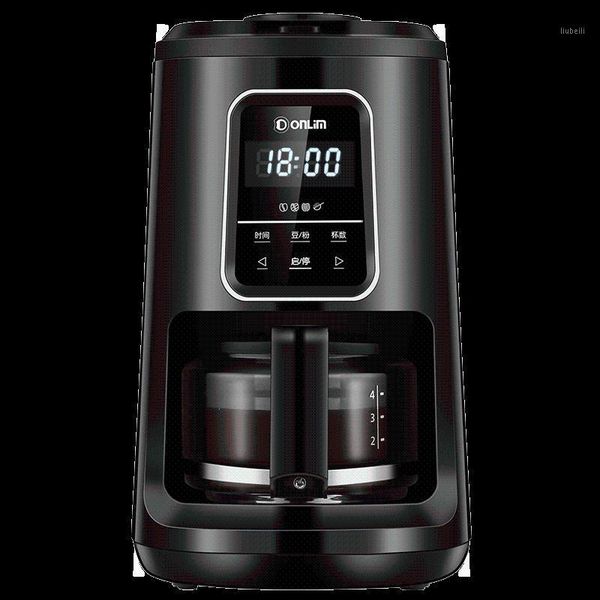 

smart coffee machine lcd smart touch coffee pot household small fully automatic american drip type grinding bean machine1
