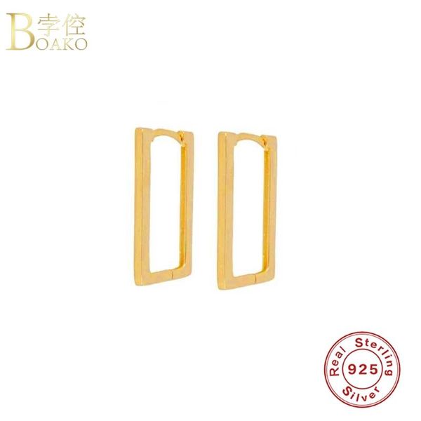 

BOAKO Simple Drop Earring 925 Sterling Silver Earrings For Women Pendiente Piercing Ohrringe Gold Earing Luxury Fine Jewelry