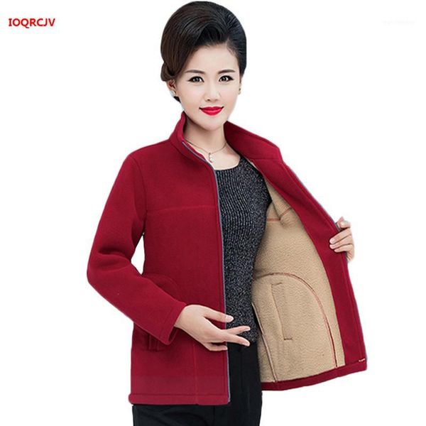 

sale spring autumn women outdoor fleece jacket sports camping warm winter jacket middle-aged mother fleece coat plus size w14211, Black;brown