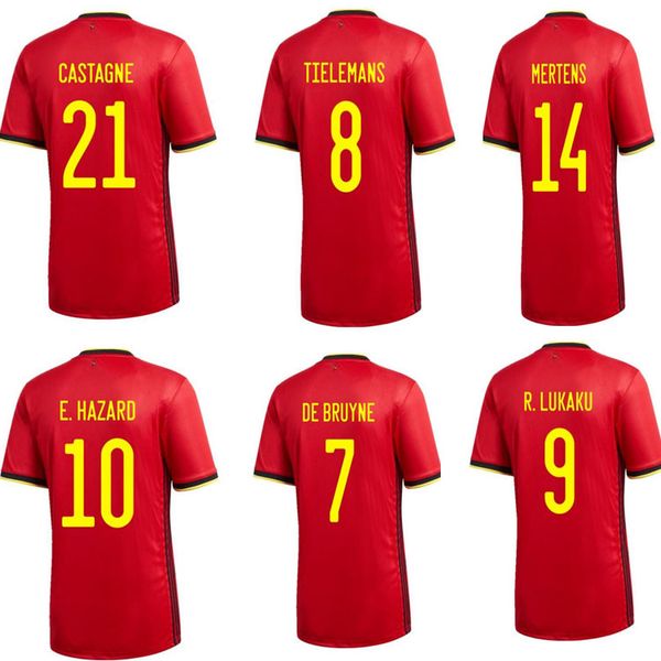 

selling 20 21 belgium european cup soccer shirt camisetas national e.hazard r.lukaku de bruyne 2020 maillot de foot football shirt, Black;yellow