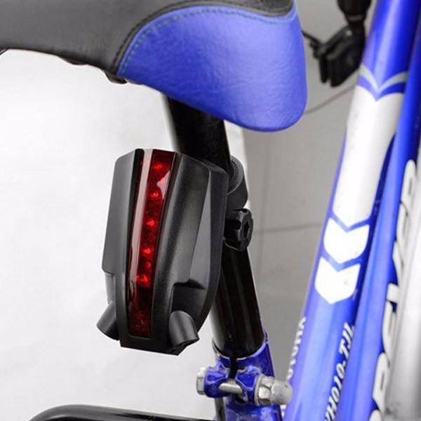 

led bicycle bike light night 2 laser 5 led rear bicycle tail light beam bike logo safety warning red rear lamp waterproof #t1p