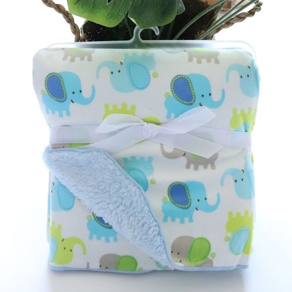 

baby blankets new thicken double layer cartoon fleece infant swaddle bebe envelope stroller wrap newborn baby bedding blanket y201009
