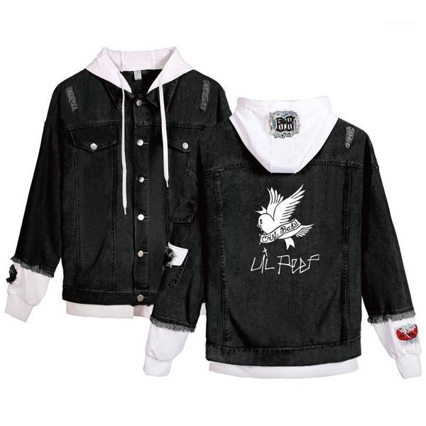 

men's jackets jeans jacket men lil peep denim windbreaker plus long coat warm clothes cowboy black fashion outwear male 4xl1, Black;brown