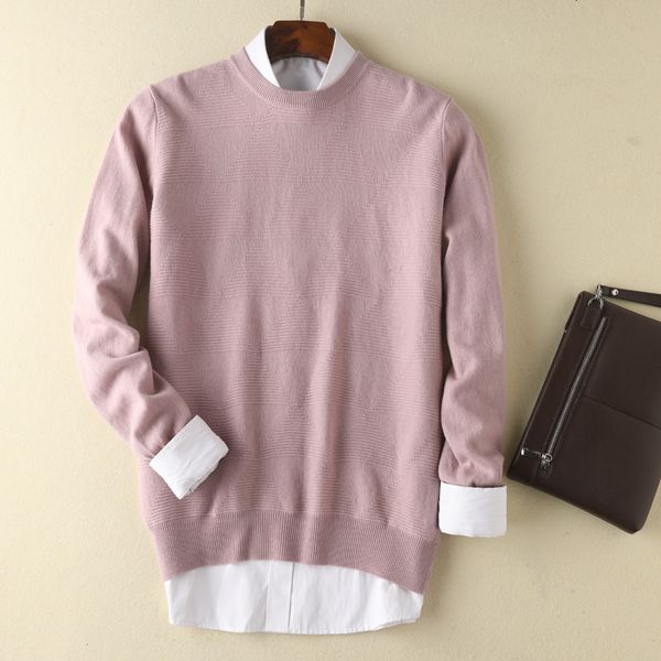 

2021 100% knitting jumpers oneck long 6 man pullovers wool mesh erox, White;black