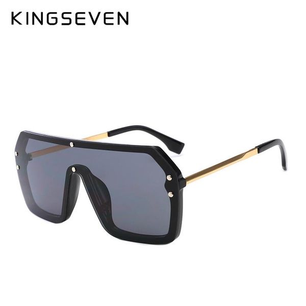 

sunglasses kingseven retro square women brand designer metal frame oversized sun glasses fashion gradient shades, White;black
