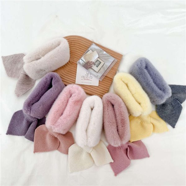 

winter lovely peach korean new autumn and heart stitching children's solid color decorative scarf baby thickened warm neck zoyv, Red;brown