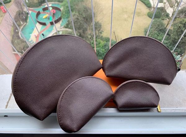 

4pcs brown women cosmetic bags organizer makeup bag travel pouch make up bag ladies cluch