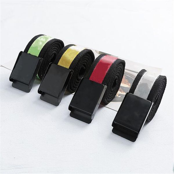 

110cm new canvas elts for men women ip op elt street casl loose waist strap ig qli yellow elt elts #157#179666, Black;brown