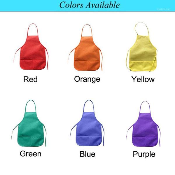 

aprons girl 36 * 48cm pockets kitchen classroom arts crafts painting craft bibs chicken baking children fabric1