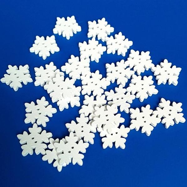 

100 50pcs christmas white wooden snowflakes buttons for scrapbooking craft for home wedding christmas diy handmade wmtgve