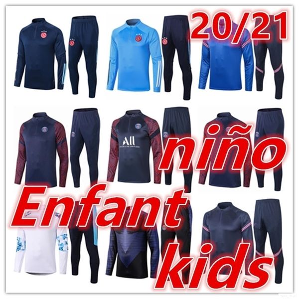 

2020 2021 new kids tracksuit ajax training kids football kits new child football training suit soccer tracksuit jacket tracksuits jogging, Black