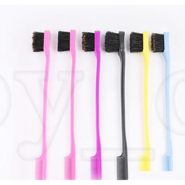 

double sided hair edge brushes comb hair styling hairdressing salon hair comb brushes beau qyluyn sweet07, Silver