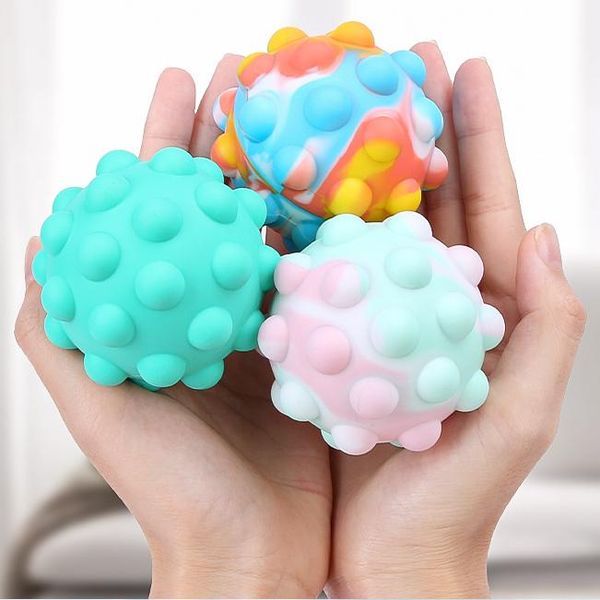 

fidget toys pop it new 3d decompression ball cross-border silicone decompression vent toy rodent control pioneer round ball pinch music
