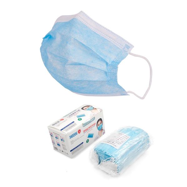 

disposable face masks with elastic ear loop 3 ply breathable and comfortable for blocking dust air pollution protection pack