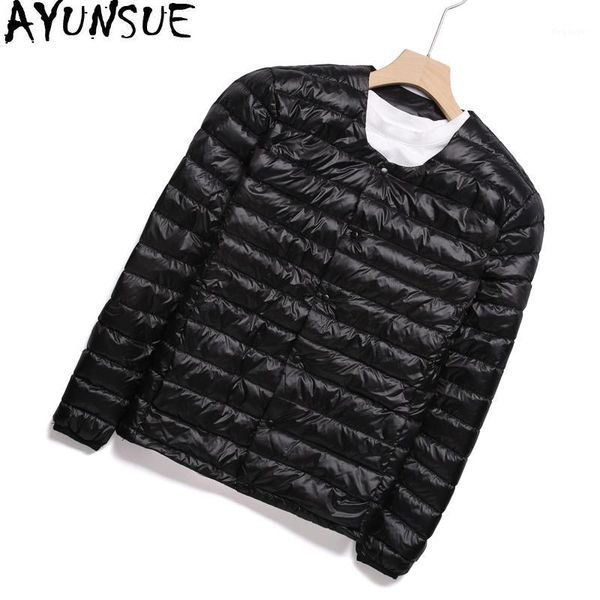 

ayusnue ultra thin down jacket men autumn winter duck down coat for men plus size korean doudoune homme 2020 k-8911 kj38351, Black