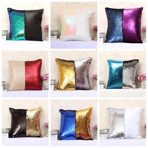 

mermaid sequins pillow case magic reversible sequin cover pillowcases cushion cover office sofa cushion pillow wholesale