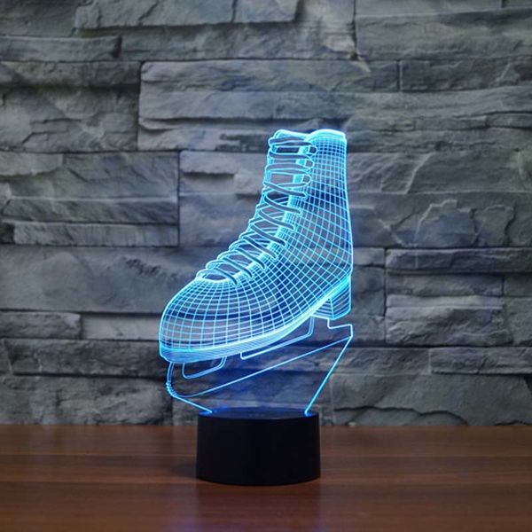 

2021 new cute skate light lamp 7 colors changing touch button led table lamps night lights for children's bedrooms a0b8