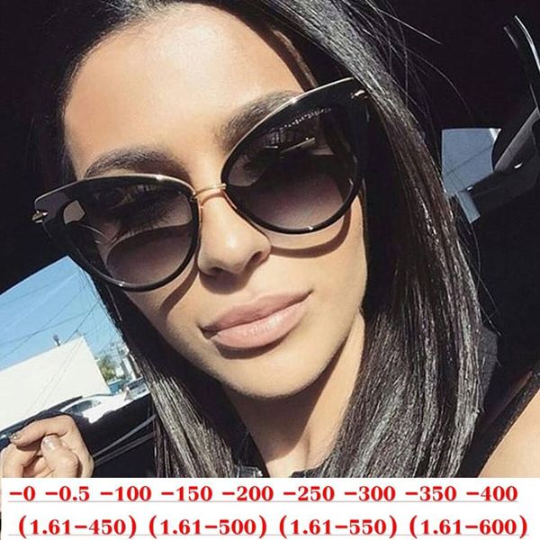 

sunglasses mincl/ custom made myopia minus prescription polarized lens simple frame color fashion women cat sunlasses -1 to -6 nx, White;black