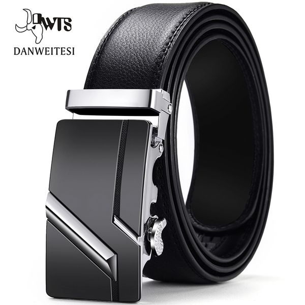 

dwts]men belt male genuine leather belt men strap belts for men automatic buckle black men's belts cummerbunds cinturon hombreq1228, Black;brown