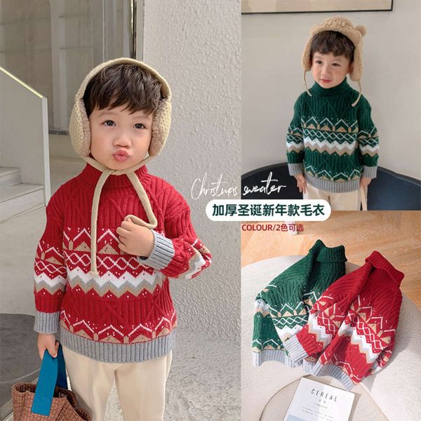 

aokids boys' and girls' winter thickened children's christmas pullover sweater baby's new year cloth fashion, Blue