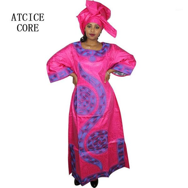 

african dresses for woman bazin riche embroidery design long dress la0091, Red