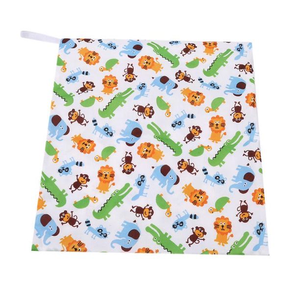 

1pc reusable waterproof fashion prints wet dry diaper bag zipper cloth handle wetbags cover wetbag 3630cm wholesale h wmtoao