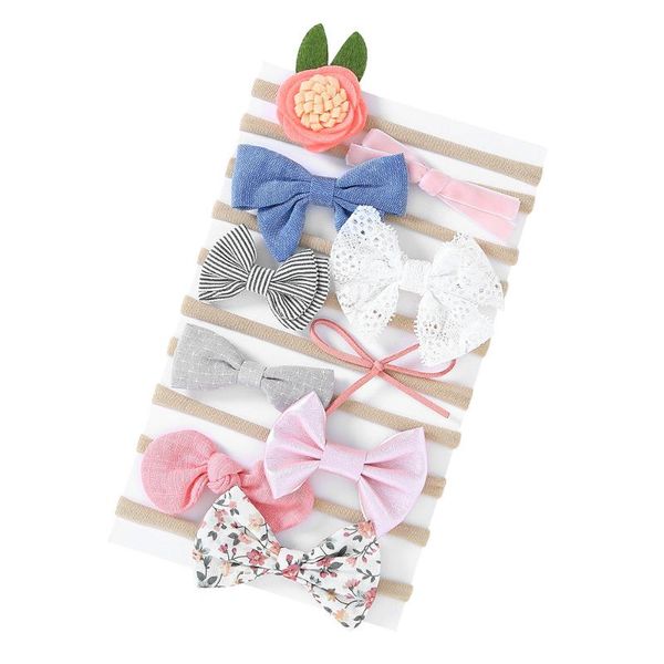 

hair accessories children's accessory ring paper card combination set bow rope, Slivery;white