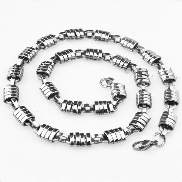 

9mm mens luxury necklace stainless steel polished simple chain fashion men and women casual gifts couple jewelry, Silver