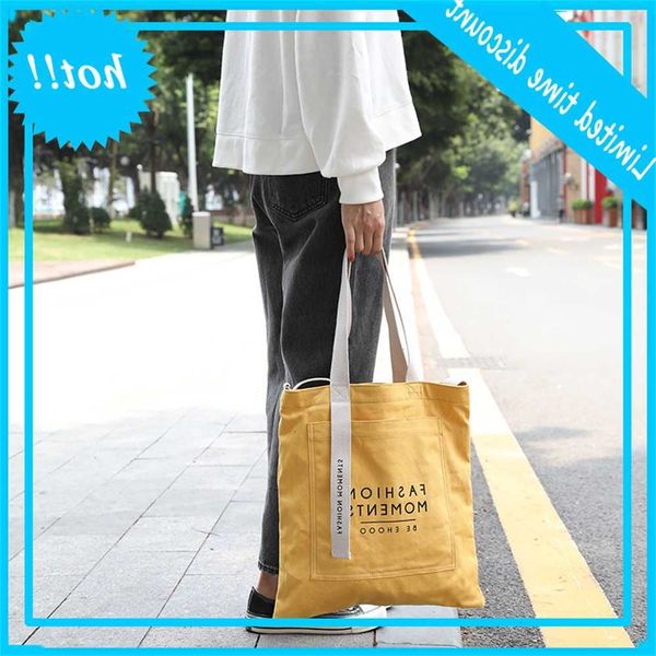 

manfuni 2021 summer new single tas female student shoulder messenger alfabet canvas draagtas