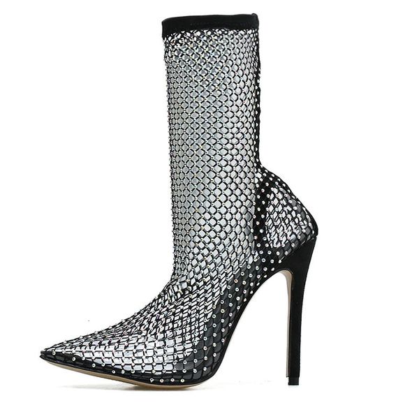 

2021 new thin heels fishing water drill net high-heeled women's shoes sky5, Black