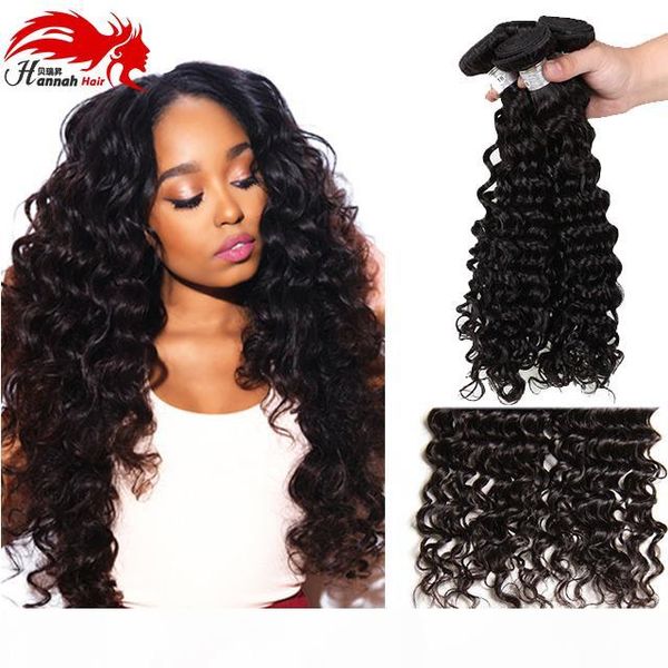 

brazilian deep wave 3 bundles hannah hair extensions unprocessed brazilian deep curly virgin hair sale, Black