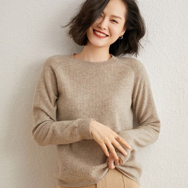 

2021 100% pure cashmere goat knitted pullovers senior soft ladies sweaters woman neck 3 colours long clothes jaaq, White;black