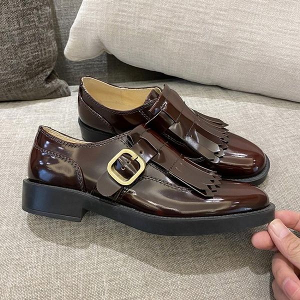 

spring/autumn women shoes round toe low heel square heel classic loafers leather tassel sleeve pumps for women black girls shoes