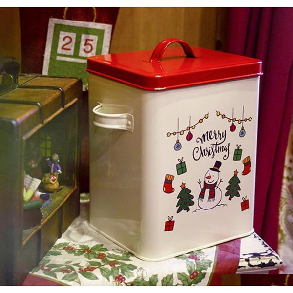 

christmas tin gift box cookie candy storage containers with lids, vintage style bread bo qylrxt lipper