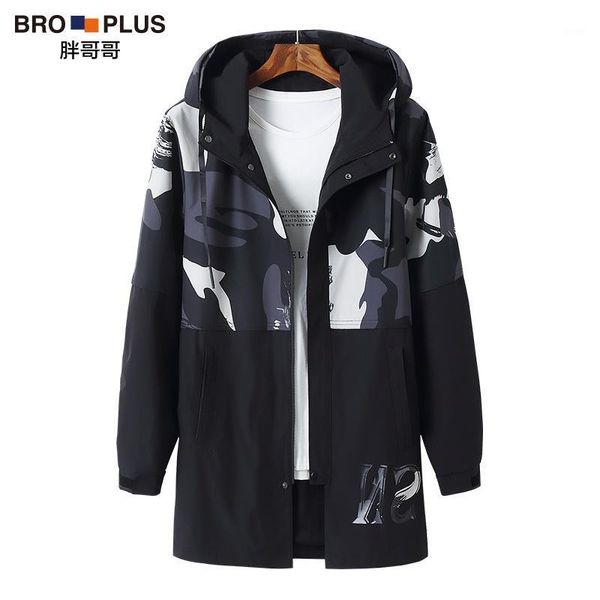

fat brother big size windbreaker men's mid-length handsome spring new model clothes plus-sized men's jacket1, Tan;black