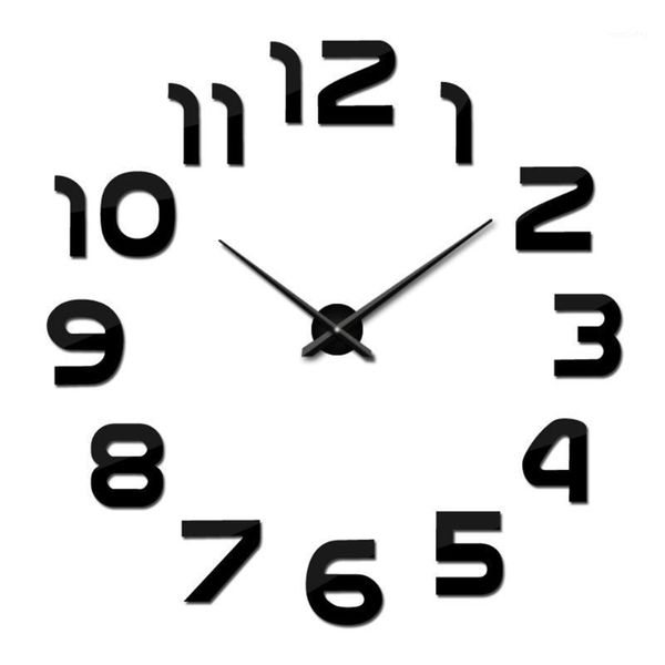 

wall clocks gift mirror surface silent home decoration eva living room 3d stickers large display modern clock office diy indoor1