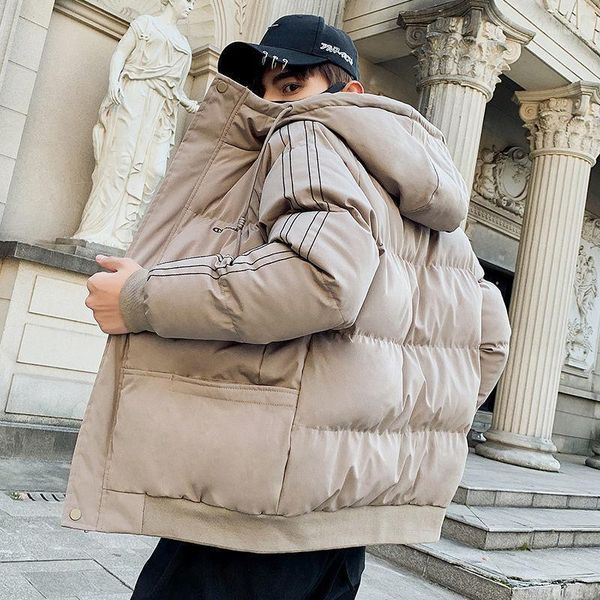 

2020 new men's cotton clothes loose casual youth hooded coat fashion korean trend winter bread clothes1, Black