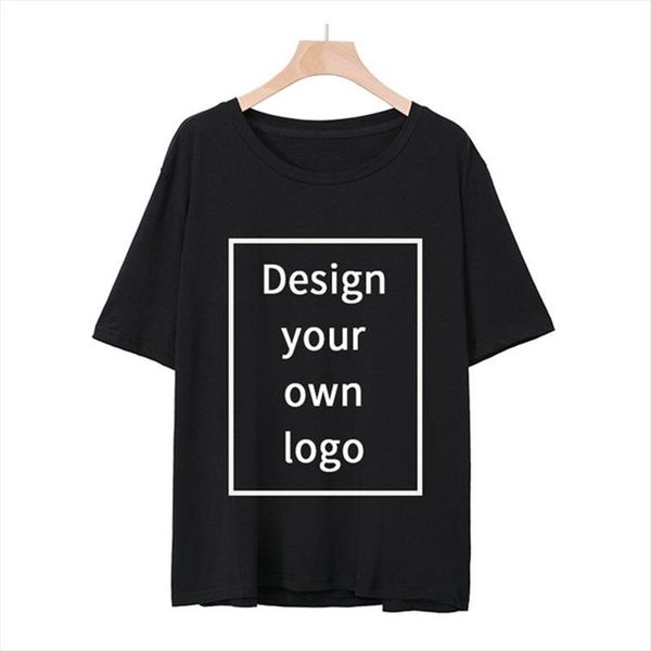 

your own design logo picture custom men and women diy cotton t shirt short sleeve casual t shirt size s 4xl, White