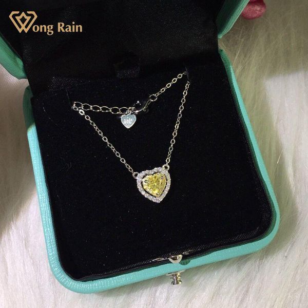 

wong rain 925 sterling silver love heart citrine created moissanite gemstone engagement romantic pendant necklace fine jewelry