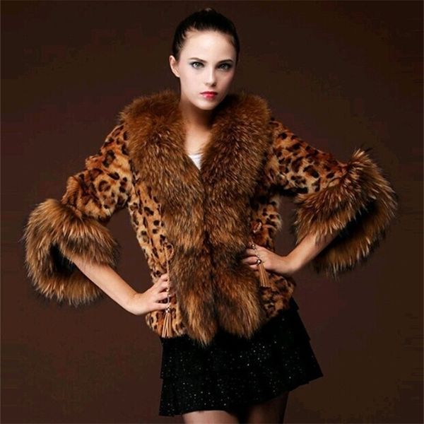 

winter fur coats for woman parkas leopard print bomber jacket women 201211, Black