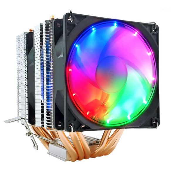 

cpu cooler 4pin pwm pure 6 copper pipes blue red colorful work quiet for intel lga2011-2066-x99-x299 cpu cooling fan1