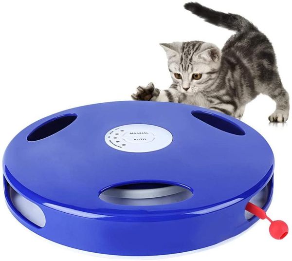 

cat toys health gear interactive toy, electric rotating toy with 5 speed modes and tail spin rat, funny mouse for pe