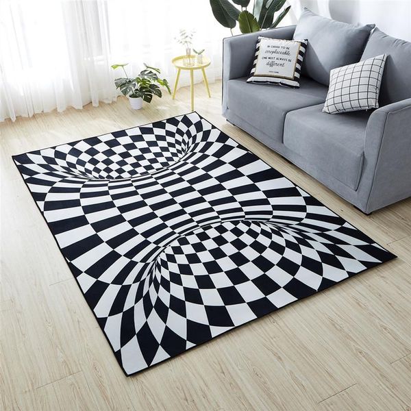 

2021 ins trap visual carpet living room coffee table floor mat 3d geometric three-dimensional illusion tatami carpet bedroom