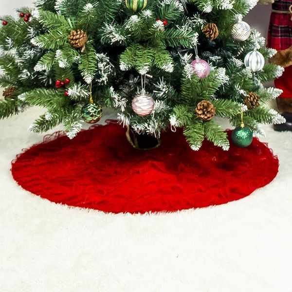 

christmas decorations party decoration holiday fabric lace tree skirt pleated
