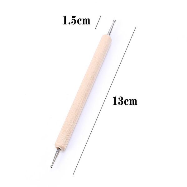 

5pcs 2 way wooden nail dotting pen professional nail point pen crystal beads nail art design manicure rhinestone pick jllaqt, Silver